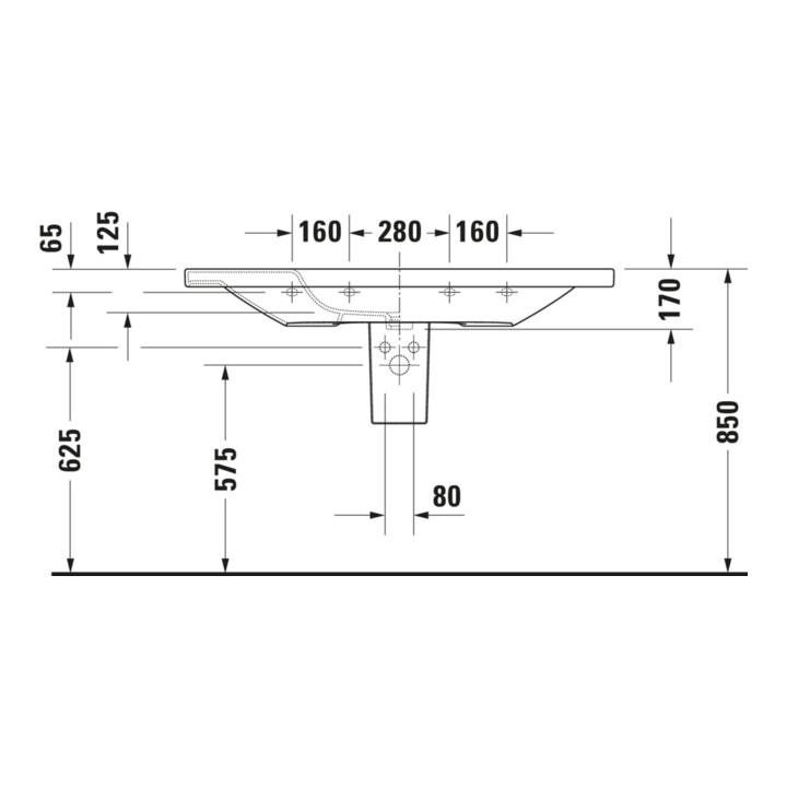 Duravit Meuble vasque DuraStyle 120x48cm, blanc, m HL, ÜL, plan robinetterie
