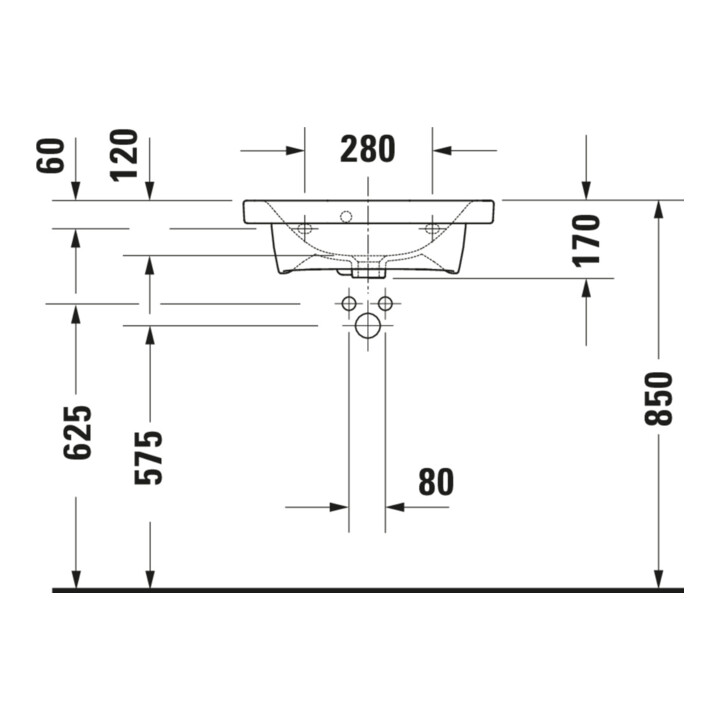 Duravit Meuble vasque DuraStyle Compact 55x40 cm, blanc, m HL, ÜL, plan vasque avec trou robinet