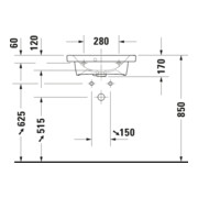 Duravit Meuble vasque DuraStyle Compact 55x40 cm, blanc, m HL, ÜL, plan vasque avec trou robinet-5