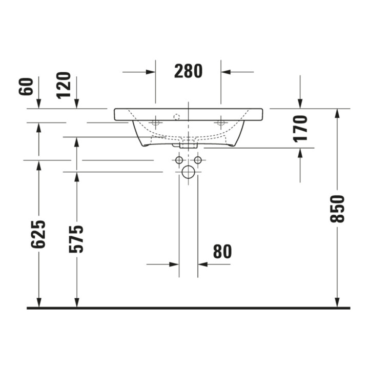 Duravit Meuble vasque DuraStyle Compact 63,5x40 cm, blanc, m HL, ÜL, plan robinetterie
