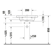 Duravit Meuble vasque DuraStyle Compact 63,5x40 cm, blanc, m HL, ÜL, plan robinetterie-5