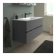 Duravit Meuble vasque DuroCast Plus Sivida 122x48,5 cm, avec trou de robinet, blanc satiné