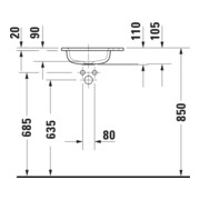 Duravit Meuble vasque DuroCast Plus Sivida 41x33cm, trou de robinet à droite, blanc-2