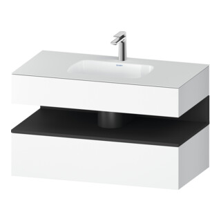Duravit Meuble vasque encastré Qatego 100x55x60cm, gris m/blanc m, Kon-WTU, B