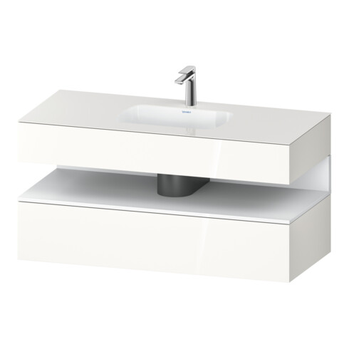 Duravit Meuble vasque encastré Qatego 120x55x60 cm, blanc mat/brillant, Kon-WTU, niche