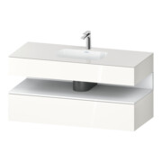 Duravit Meuble vasque encastré Qatego 120x55x60 cm, blanc mat/brillant, Kon-WTU, niche