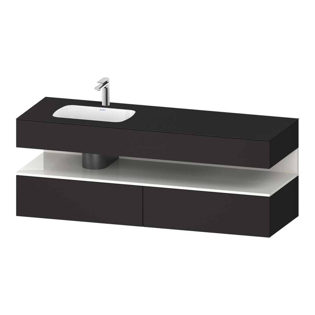 Duravit Meuble vasque encastré Qatego 160x50x60 cm, Kon-WTU, blanc, gris mat