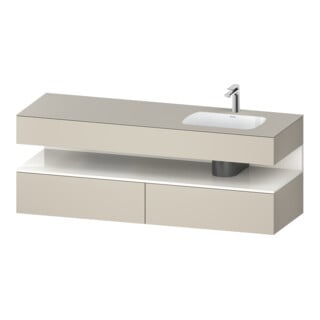 Duravit Meuble vasque encastré Qatego 160x50x60 cm, Kon-WTU, blanc mat taupe