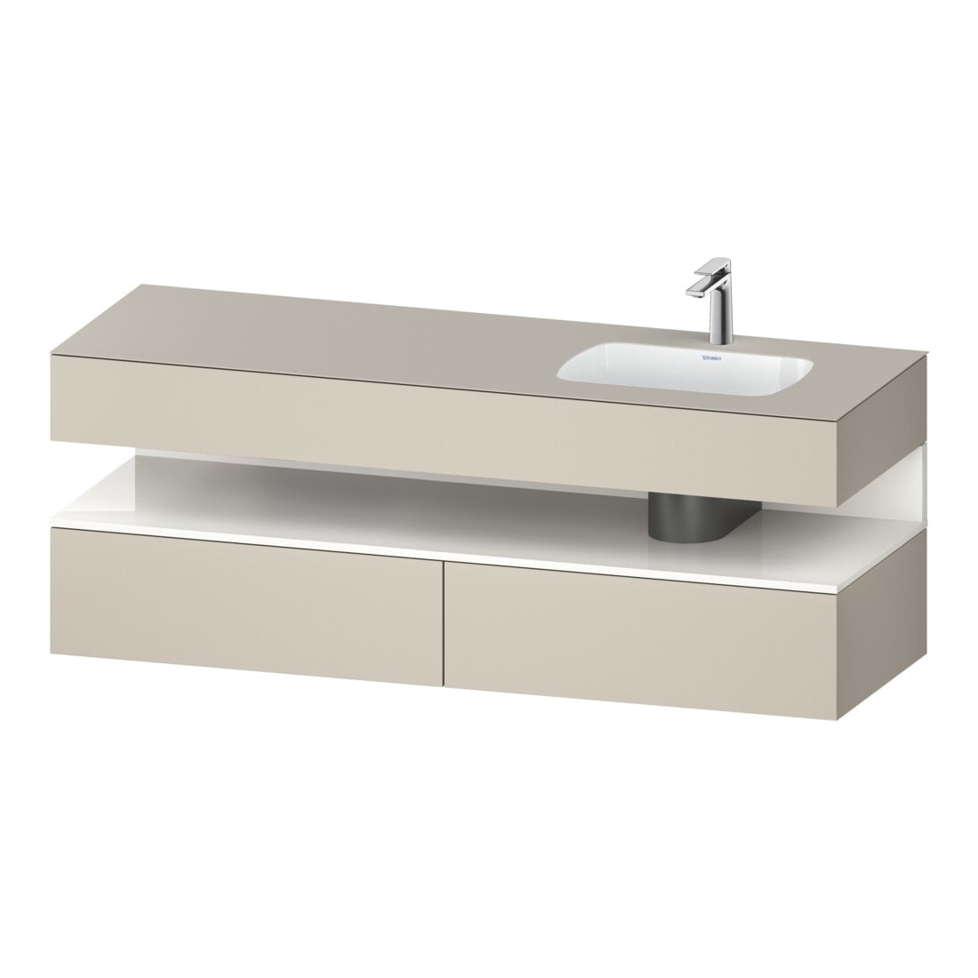 Duravit Meuble vasque encastré Qatego 160x50x60 cm, Kon-WTU, blanc mat taupe