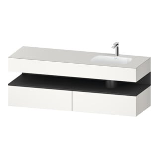 Duravit Meuble vasque encastré Qatego 160x50x60 cm, Kon-WTU, gris m/blanc m