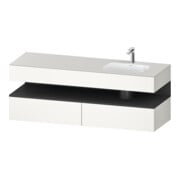 Duravit Meuble vasque encastré Qatego 160x50x60 cm, Kon-WTU, gris m/blanc m