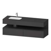 Duravit Meuble vasque encastré Qatego 160x50x60 cm, Kon-WTU, lavabo gauche, graph ma