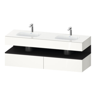 Duravit Meuble vasque encastré Qatego 160x55x60 cm, Kon-WTU, B, gris m/blc hgl