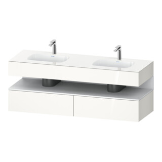 Duravit Meuble vasque encastré Qatego 160x55x60 cm, Kon-WTU, blanc mat/blanc brillant