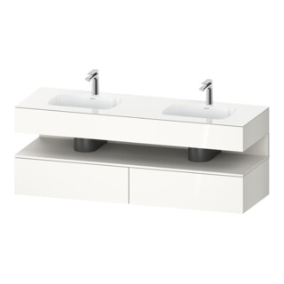 Duravit Meuble vasque encastré Qatego 160x55x60cm, Kon-WTU, B, blanc mat/blanc brillant