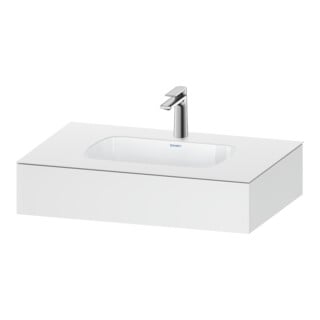 Duravit Meuble vasque encastré Qatego 80x55x17 cm, blanc mat, avec console, 1 découpe, avec trop-plein