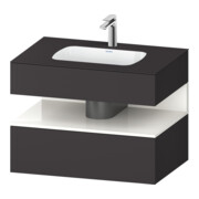 Duravit Meuble vasque encastré Qatego 80x55x60 cm, blanc/gris, Kon-WTU, niche