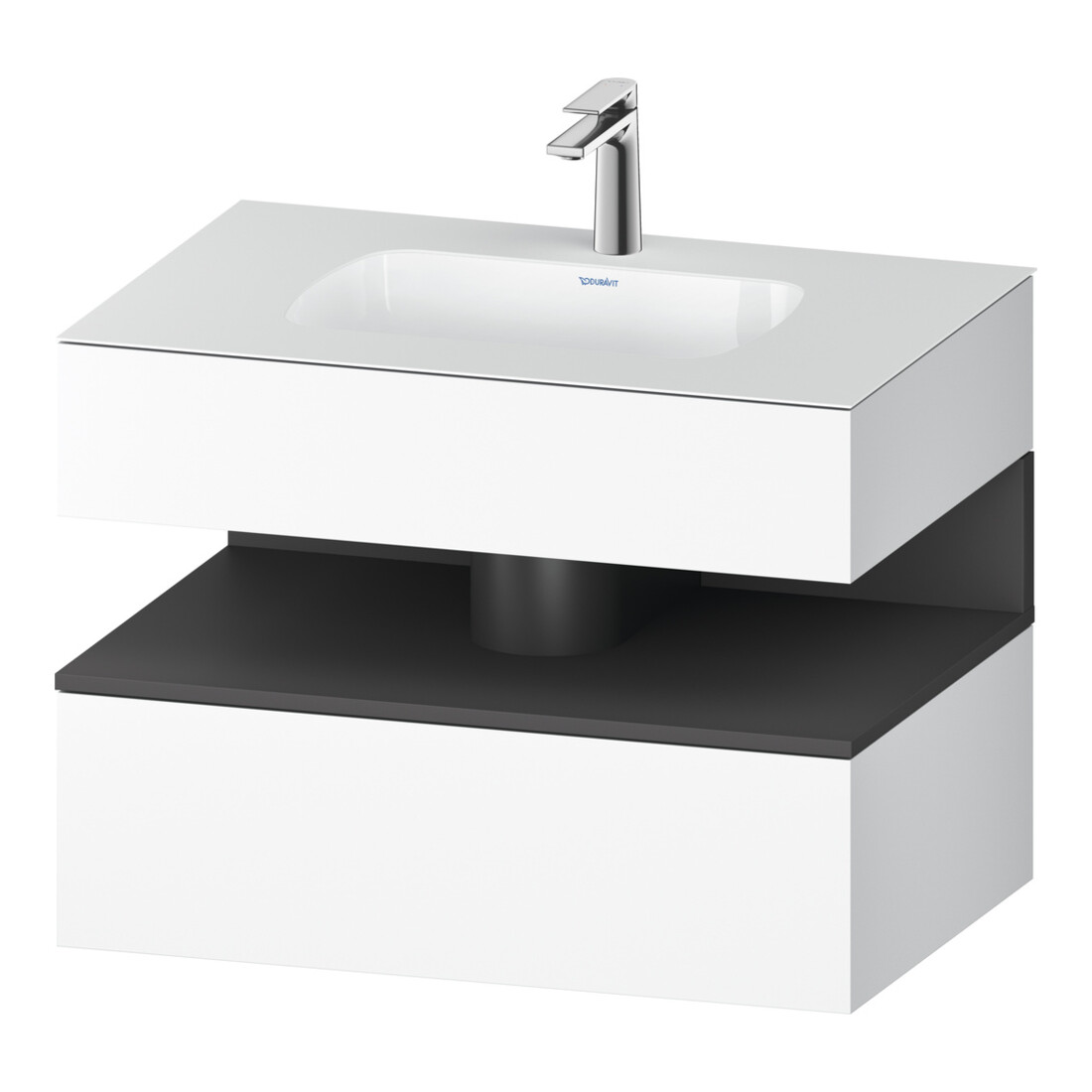 Duravit Meuble vasque encastré Qatego 80x55x60 cm, gris m/blanc m, Kon-WTU, B