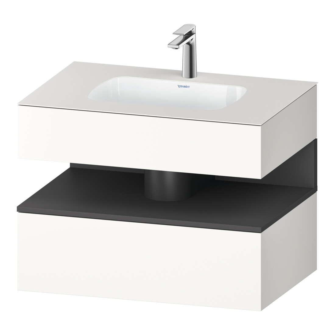 Duravit Meuble vasque encastré Qatego 80x55x60 cm, gris m/blanc m, Kon-WTU, B