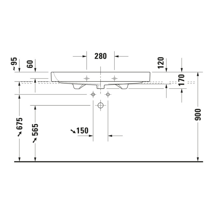 Duravit Meuble vasque Happy D.2 100x50,5 cm, blanc, fermé, avec HL, UL, HLB