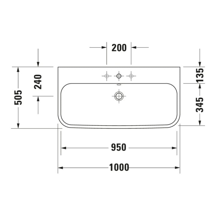 Duravit Meuble vasque Happy D.2 100x50,5 cm, blanc, fermé, avec HL, UL, HLB