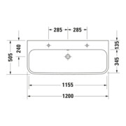 Duravit Meuble vasque Happy D.2 120x50,5 cm, blanc, 2 tiroirs, avec plan, HLB-3