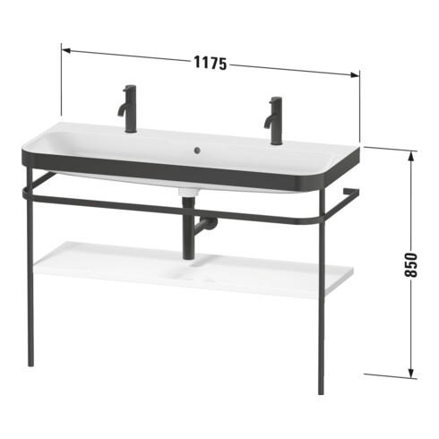 Duravit Meuble vasque Happy D.2 Plus 117,5x49 cm, 1 bec, console, blanc mat