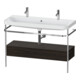Duravit Meuble vasque Happy D.2 Plus 117,5x49 cm, 1 mitigeur, avec console, 1 tiroir, N brossé-1