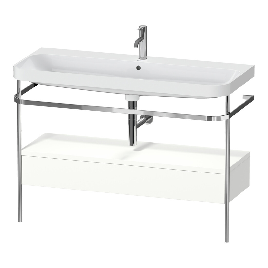 Duravit Meuble vasque Happy D.2 Plus 117,5x49 cm, 1 tiroir, 1 poignée, blanc mat