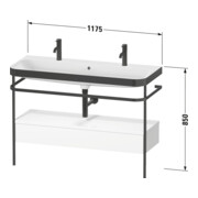 Duravit Meuble vasque Happy D.2 Plus 117,5x49 cm, 1 trou, console, lin-3