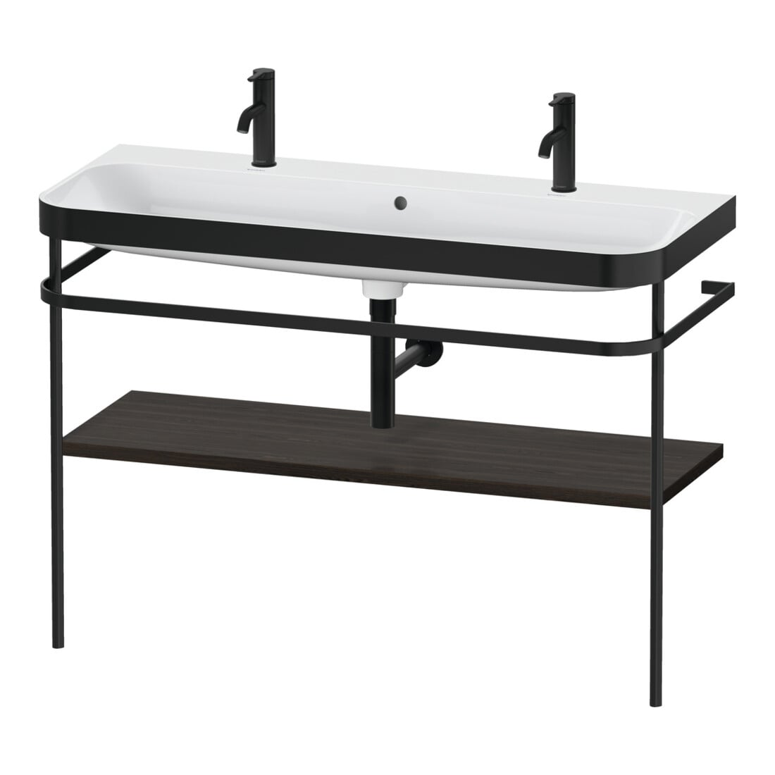 Duravit Meuble vasque Happy D.2 Plus 117,5x49 cm, 1 trou, console, noyer satiné