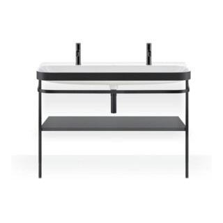 Duravit Meuble vasque Happy D.2 Plus 117,5x49 cm, 1 trou robinet, console, graphite mat