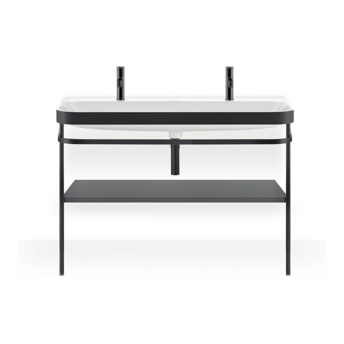 Duravit Meuble vasque Happy D.2 Plus 117,5x49 cm, 1 trou robinet, console, graphite mat