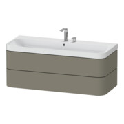 Duravit Meuble vasque Happy D.2 Plus 117,5x49 cm, 2 tiroirs, 2 poignées, gris pierre mat