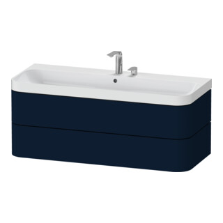 Duravit Meuble vasque Happy D.2 Plus 117,5x49 cm, 2 tiroirs, 2 trous, bleu mat s-matt