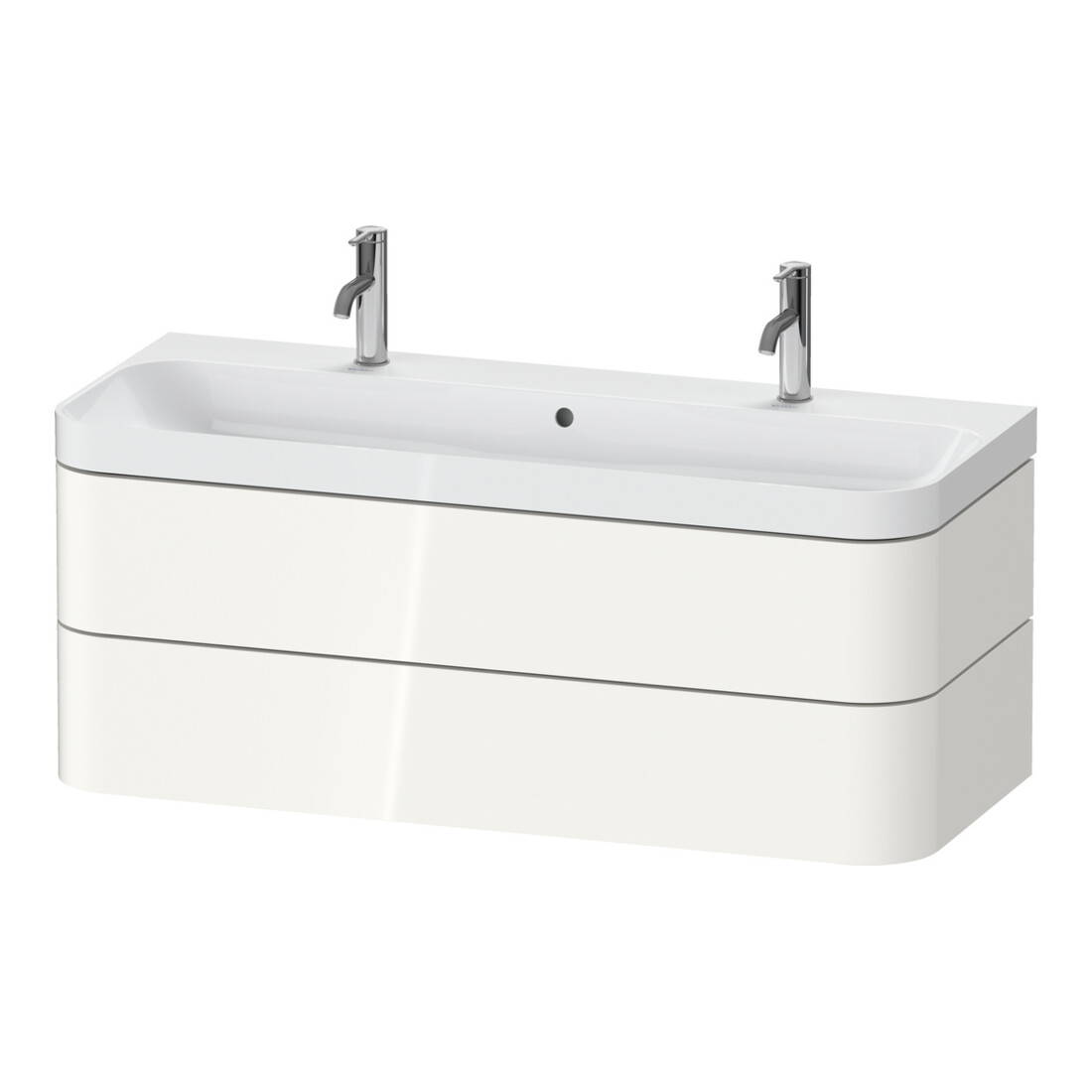 Duravit Meuble vasque Happy D.2 Plus 117,5x49 cm, 2 tiroirs, blanc brillant