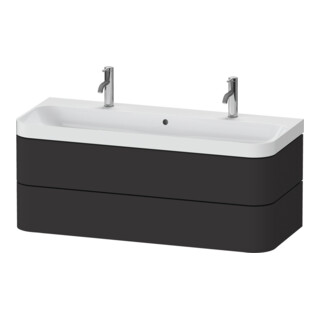 Duravit Meuble vasque Happy D.2 Plus 117,5x49 cm, 2 tiroirs, graphite super mat
