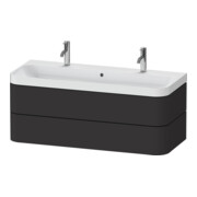 Duravit Meuble vasque Happy D.2 Plus 117,5x49 cm, 2 tiroirs, graphite super mat