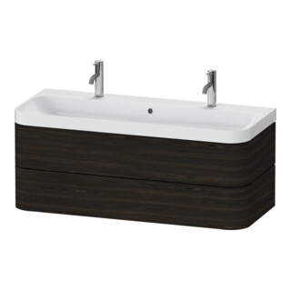 Duravit Meuble vasque Happy D.2 Plus 117,5x49 cm, 2 tiroirs, noyer brossé
