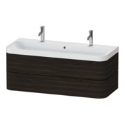 Duravit Meuble vasque Happy D.2 Plus 117,5x49 cm, 2 tiroirs, noyer brossé
