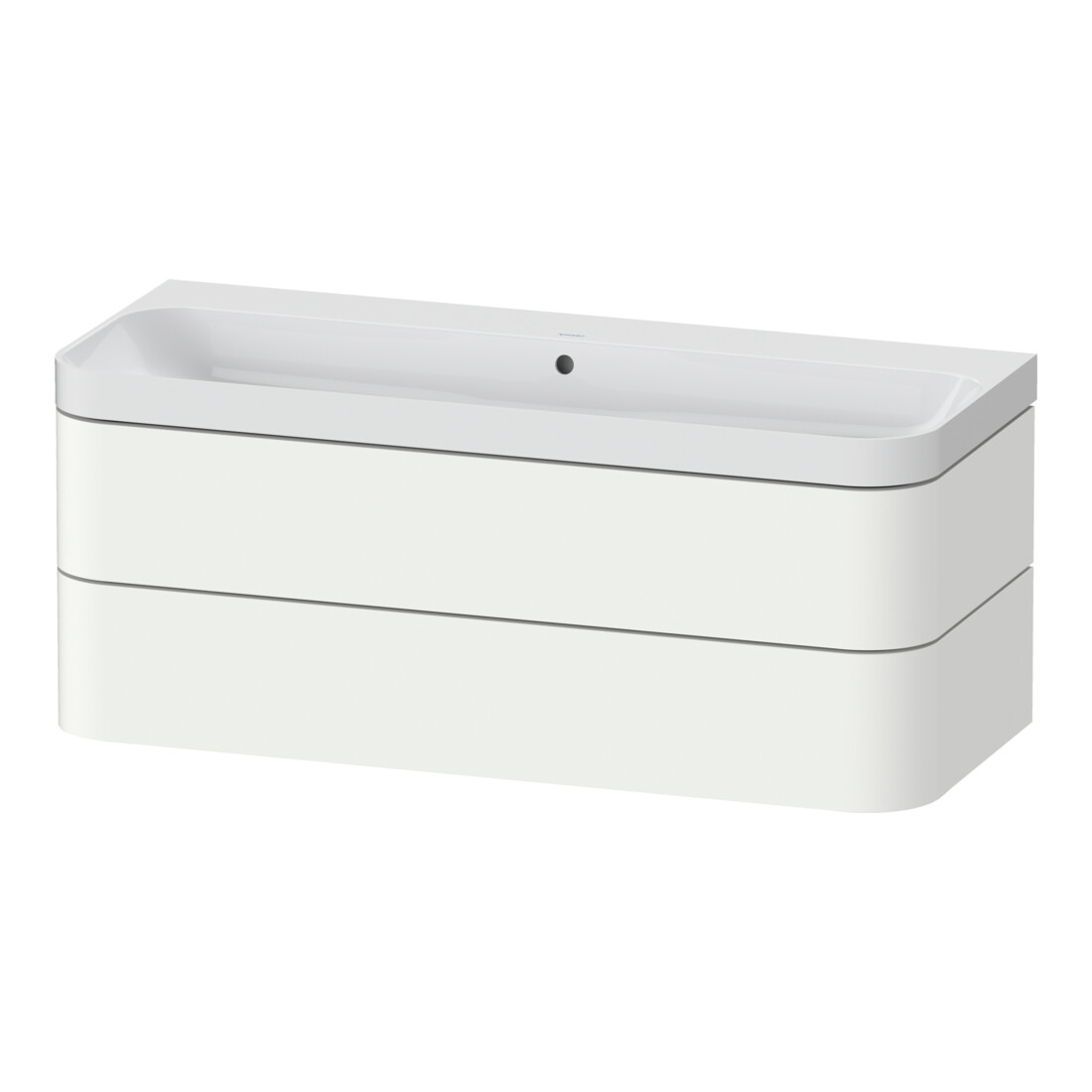 Duravit Meuble vasque Happy D.2 Plus 117,5x49 cm, 2 tiroirs, sans trou, blanc mat