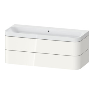 Duravit Meuble vasque Happy D.2 Plus 117,5x49 cm, 2 tiroirs, sans trou robinet, blanc brillant