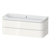 Duravit Meuble vasque Happy D.2 Plus 117,5x49 cm, 2 tiroirs, sans trou robinet, blanc brillant