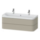 Duravit Meuble vasque Happy D.2 Plus 117,5x49 cm, 2 tiroirs, taupe satinée-1