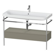 Duravit Meuble vasque Happy D.2 Plus 117,5x49 cm, avec console, 1 tiroir, 1 mitigeur, gris mat