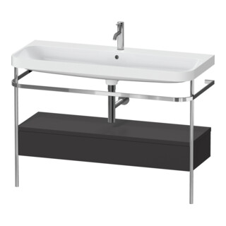 Duravit Meuble vasque Happy D.2 Plus 117,5x49 cm, avec console, 1 tiroir, 1 poignée, gris mat