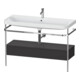 Duravit Meuble vasque Happy D.2 Plus 117,5x49 cm, avec console, 1 tiroir, 1 poignée, gris mat-1