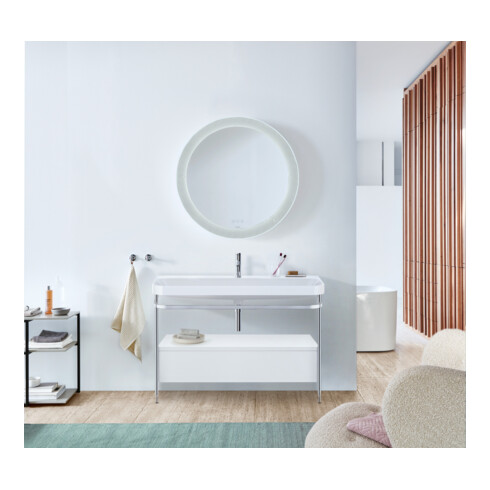 Duravit Meuble vasque Happy D.2 Plus 117,5x49 cm, avec console, 1 tiroir, 1 porte-serviettes, blanc mat