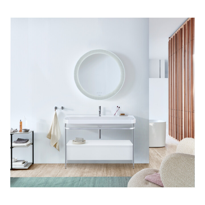 Duravit Meuble vasque Happy D.2 Plus 117,5x49 cm, avec console, 1 tiroir, 1 porte-serviettes, blanc mat