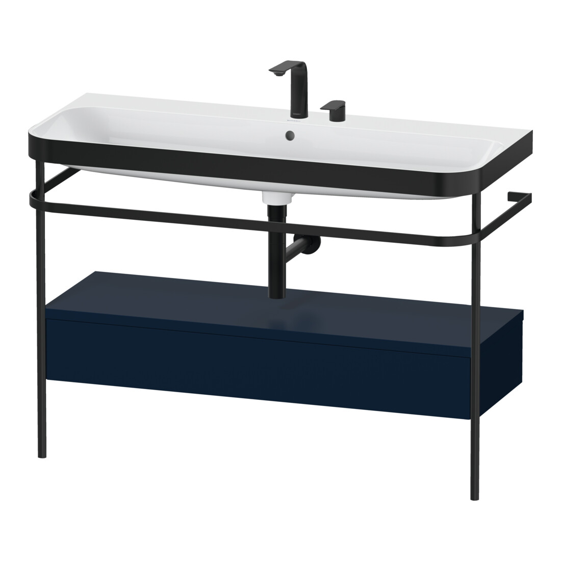 Duravit Meuble vasque Happy D.2 Plus 117,5x49 cm, avec console, 1 tiroir, 2 poignées, blanc mat